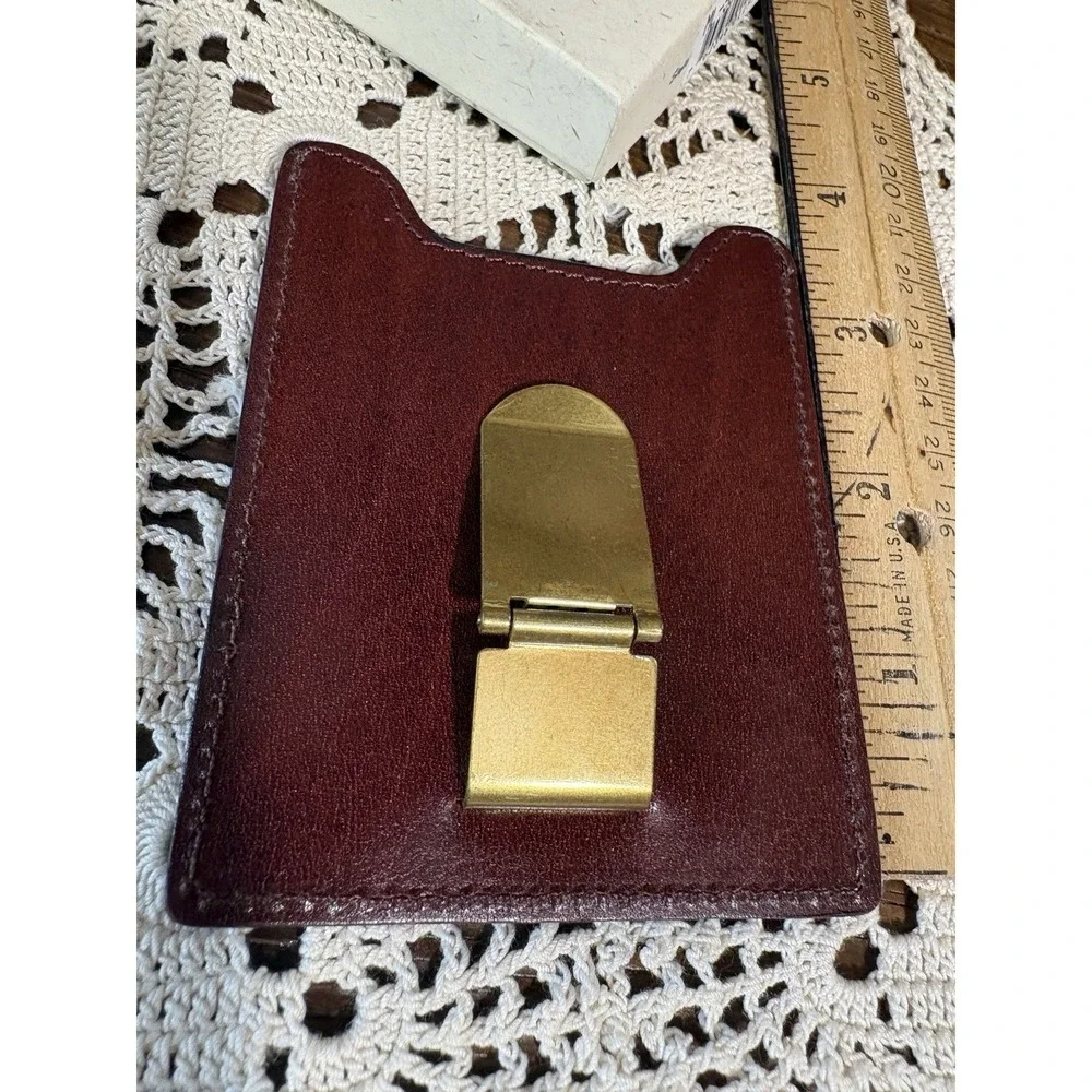 Fossil Money Clip Mens Wallet Holder Brown Leather No Fold Credit Card NEW w Box